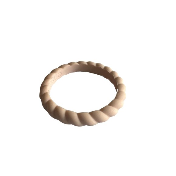 Enso Silicone Ring Unisex Size 5 Pink Rope Ring Comfortable Lightweight Modern - Picture 1 of 3